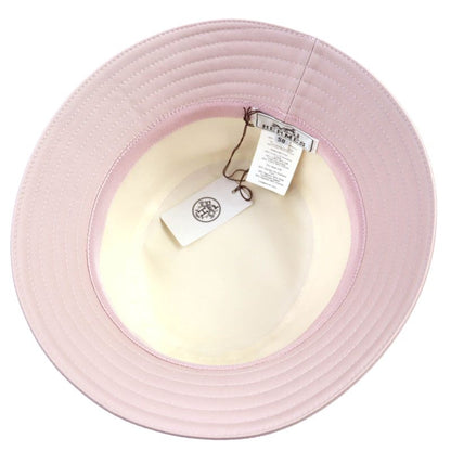 Hermes Harper Nautique Cotton H Logo Bucket Hat Pink 58 With Box And Storage