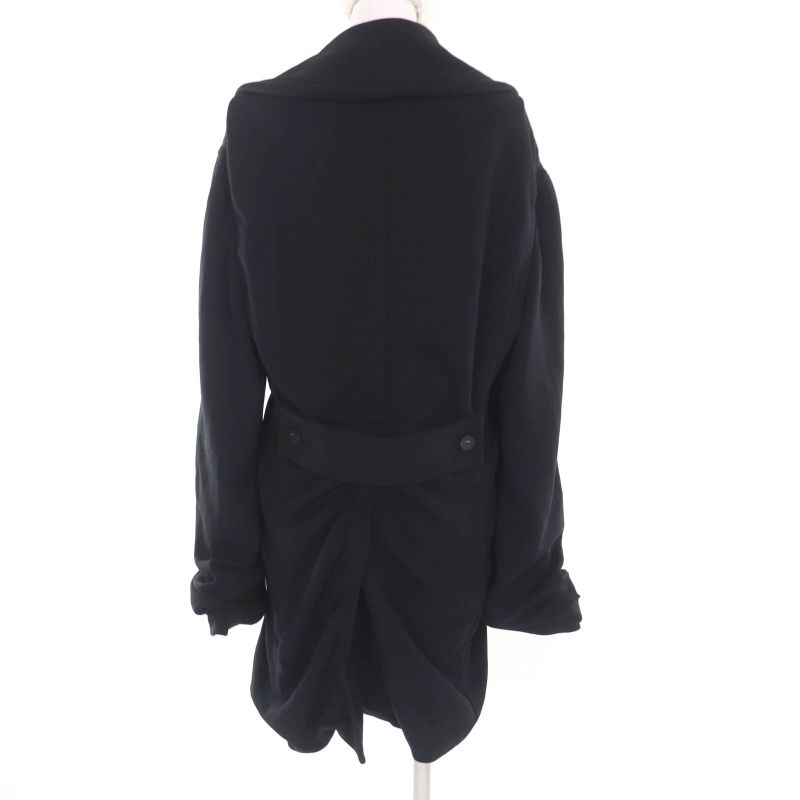 CHANEL Vintage 98A P12059v06804 Wool Coco Mark Button Gathered Design Coat