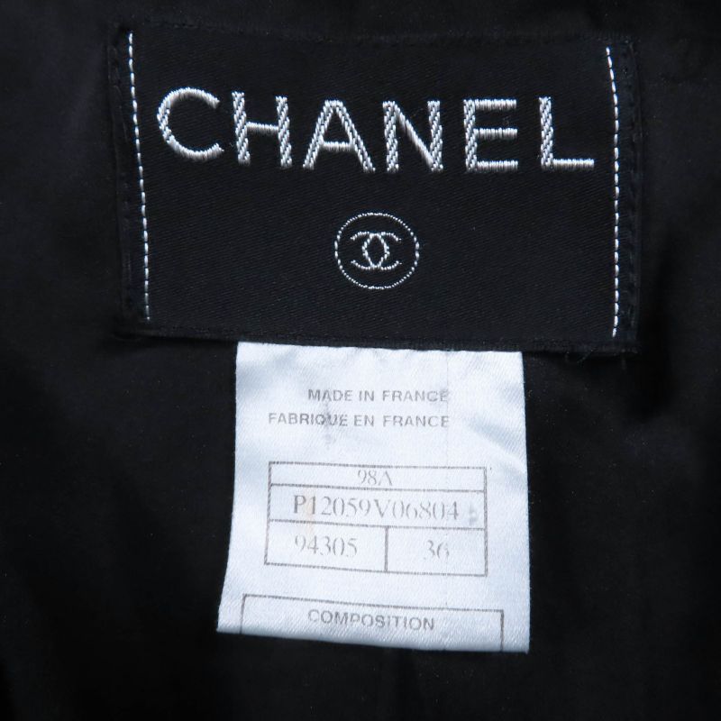 CHANEL Vintage 98A P12059v06804 Wool Coco Mark Button Gathered Design Coat