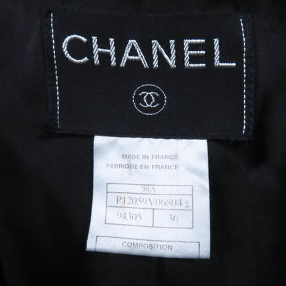 CHANEL Vintage 98A P12059v06804 Wool Coco Mark Button Gathered Design Coat