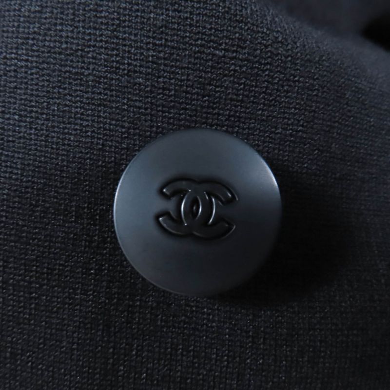 CHANEL Vintage 98A P12059v06804 Wool Coco Mark Button Gathered Design Coat