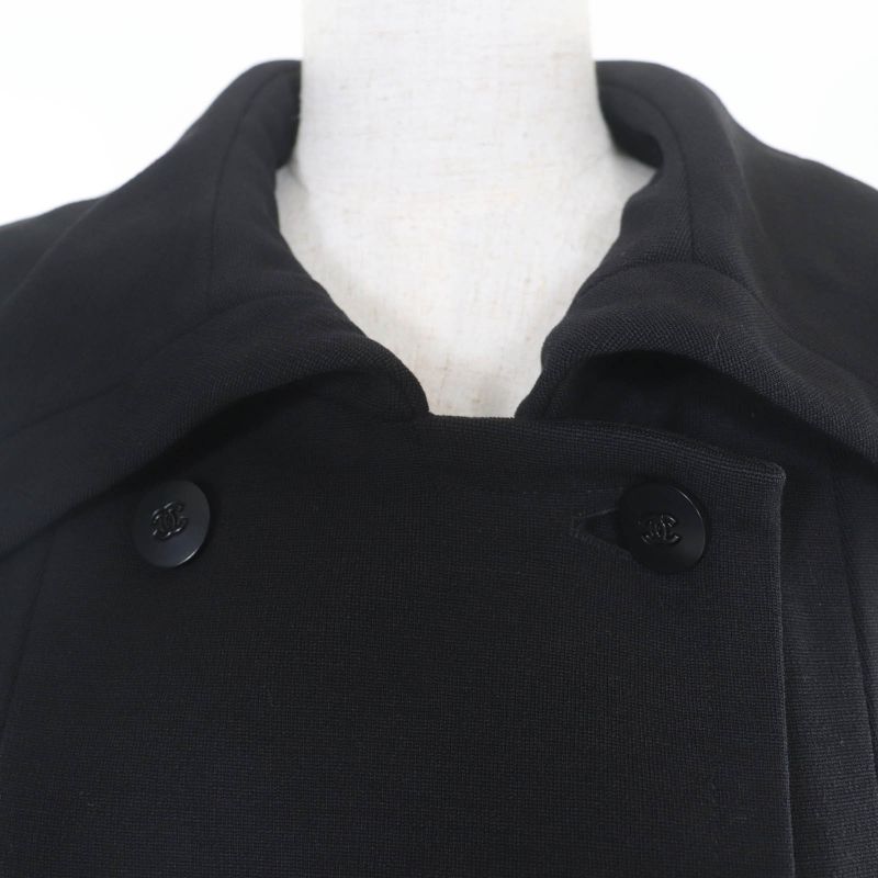 CHANEL Vintage 98A P12059v06804 Wool Coco Mark Button Gathered Design Coat