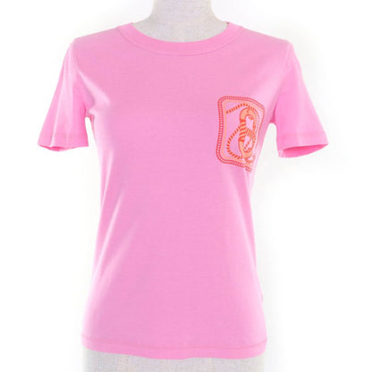 Hermes 23SS 3e4625dl Canoe 100% Cotton Chaine D'ancre Short Sleeve T-shirt Pink