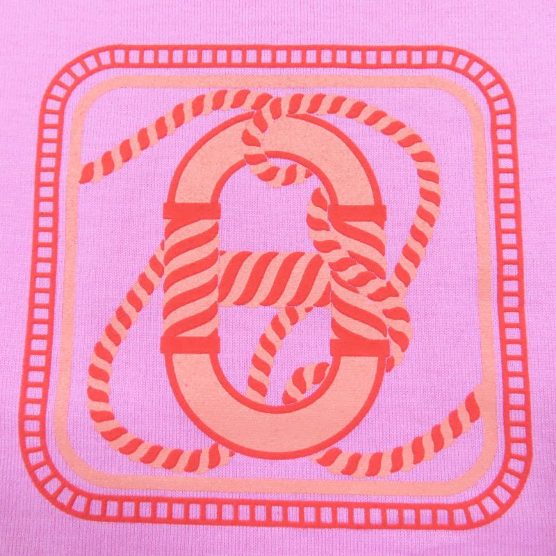 Hermes 23SS 3e4625dl Canoe 100% Cotton Chaine D'ancre Short Sleeve T-shirt Pink