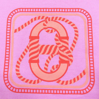 Hermes 23SS 3e4625dl Canoe 100% Cotton Chaine D'ancre Short Sleeve T-shirt Pink