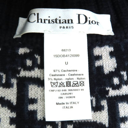 Christian DIOR 15dob412i099 97% Cashmere Oblique Logo High Neck Reversible Knit