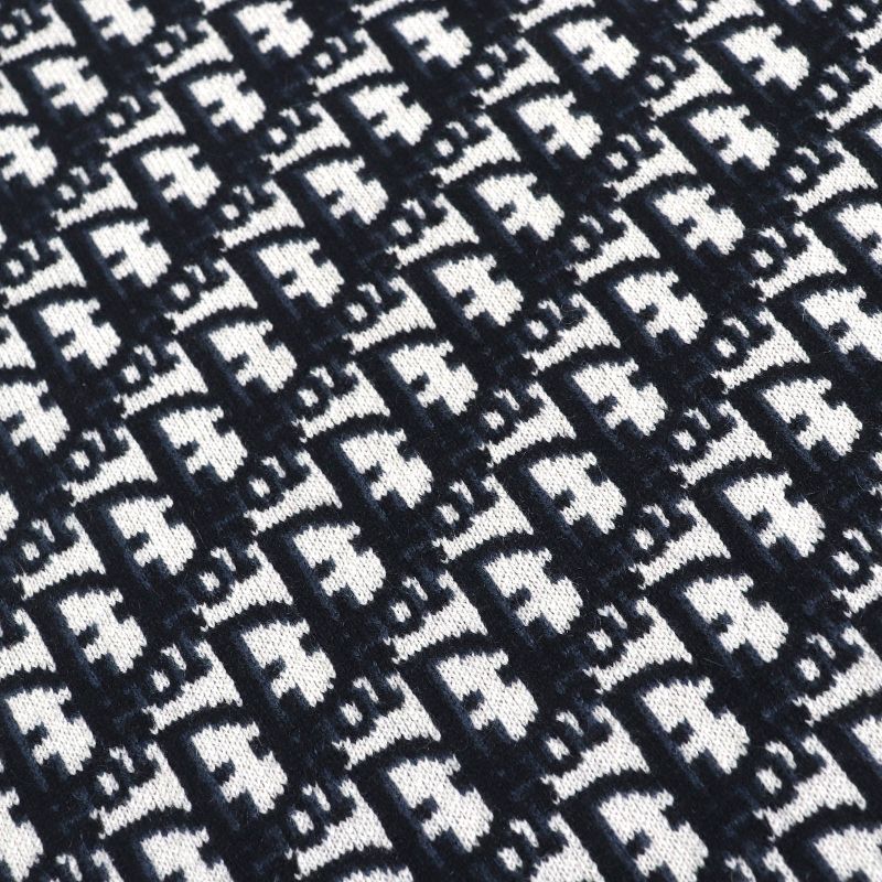 Christian DIOR 15dob412i099 97% Cashmere Oblique Logo High Neck Reversible Knit