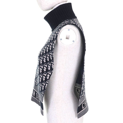 Christian DIOR 15dob412i099 97% Cashmere Oblique Logo High Neck Reversible Knit