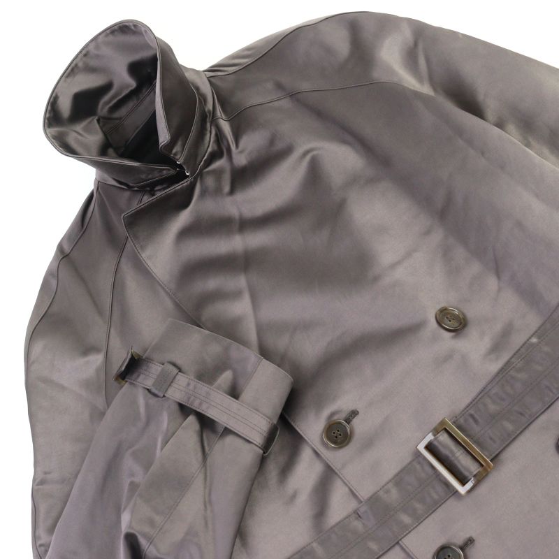 DIOR Homme 943c301a4698 Technical Cotton Satin Logo Button Belted Trench Coat