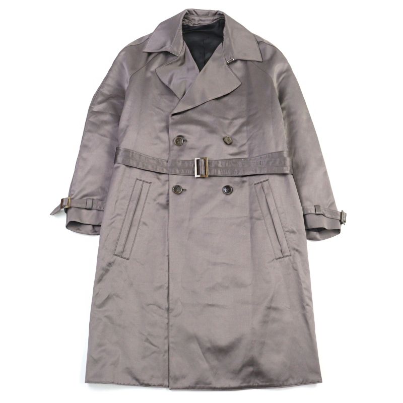 DIOR Homme 943c301a4698 Technical Cotton Satin Logo Button Belted Trench Coat