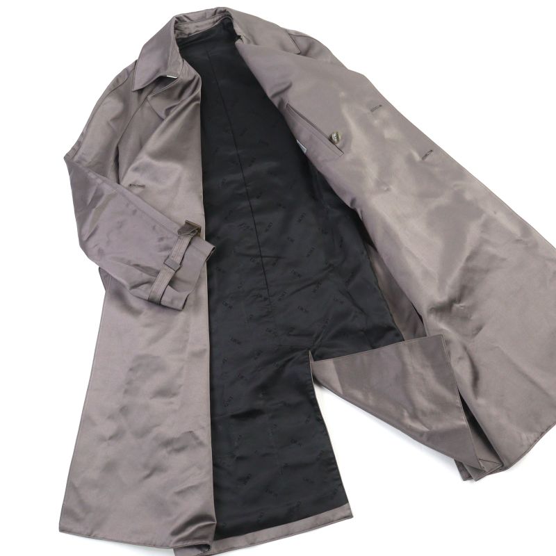 DIOR Homme 943c301a4698 Technical Cotton Satin Logo Button Belted Trench Coat