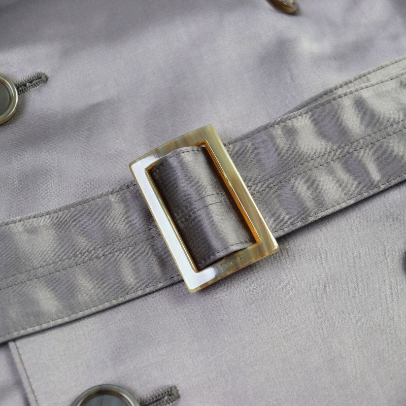 DIOR Homme 943c301a4698 Technical Cotton Satin Logo Button Belted Trench Coat