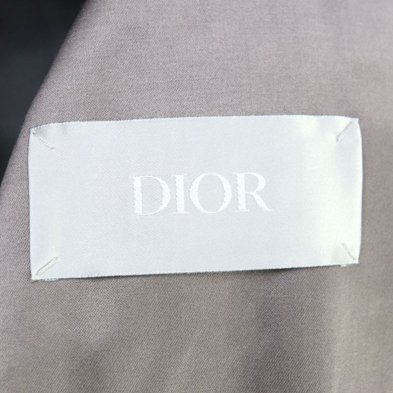 DIOR Homme 943c301a4698 Technical Cotton Satin Logo Button Belted Trench Coat