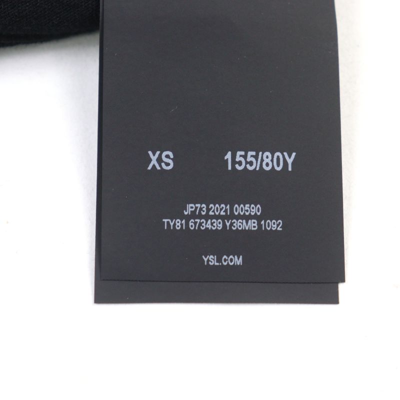 Saint Laurent Paris 2021 673439 100% Cotton Front Logo Print Crew Neck Short