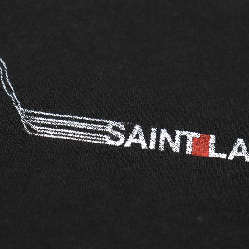 Saint Laurent Paris 2021 673439 100% Cotton Front Logo Print Crew Neck Short