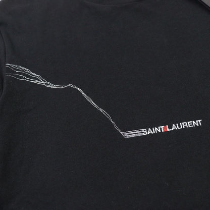 Saint Laurent Paris 2021 673439 100% Cotton Front Logo Print Crew Neck Short