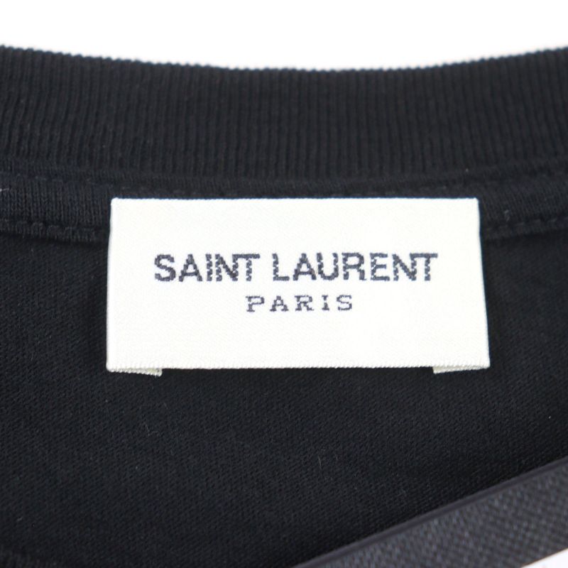 Saint Laurent Paris 2021 673439 100% Cotton Front Logo Print Crew Neck Short