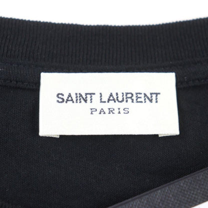 Saint Laurent Paris 2021 673439 100% Cotton Front Logo Print Crew Neck Short