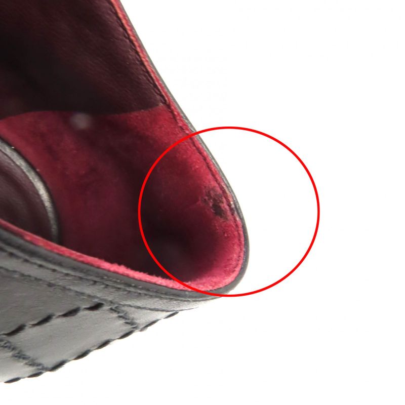 CHANEL G26107 Coco Mark Matelasse Lace Up Leather Pumps Black Silver 36 Made In