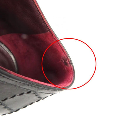 CHANEL G26107 Coco Mark Matelasse Lace Up Leather Pumps Black Silver 36 Made In