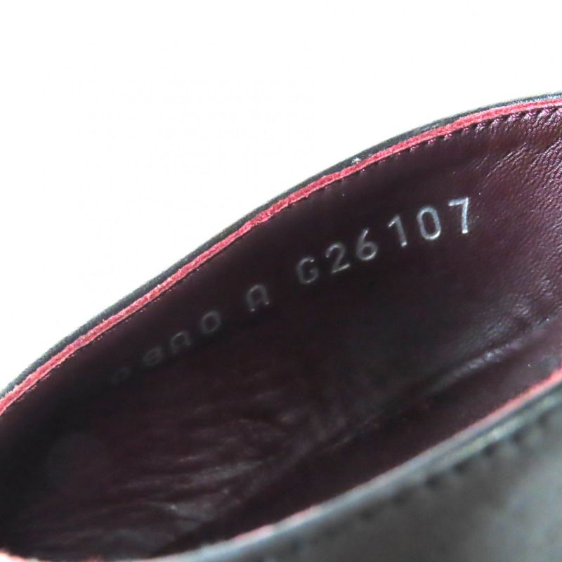 CHANEL G26107 Coco Mark Matelasse Lace Up Leather Pumps Black Silver 36 Made In