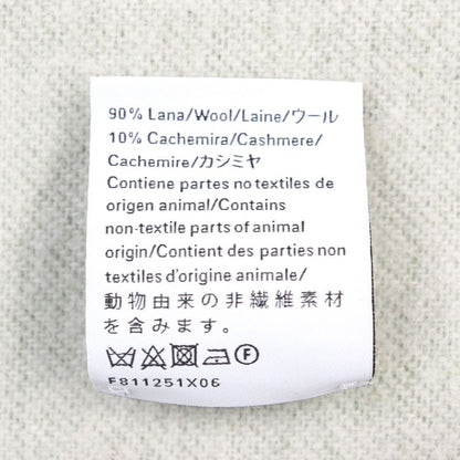 LOEWE Wool Cashmere Anagram Logo Leather Reversible Scarf With Patch Khaki