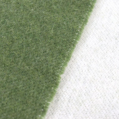 LOEWE Wool Cashmere Anagram Logo Leather Reversible Scarf With Patch Khaki