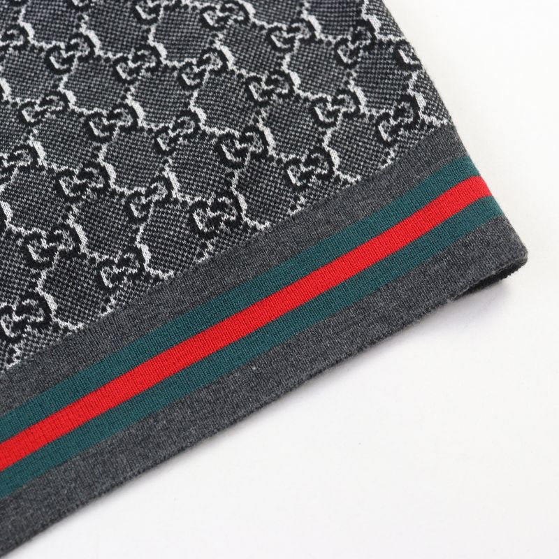 Gucci 24AW 801702 Wool Silk-blend GG Jacquard Webline Logo Button Cardigan