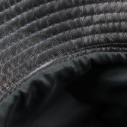 Hermes Leather Hat With Ribbon And Logo Lining Black 57 Hat Made In France