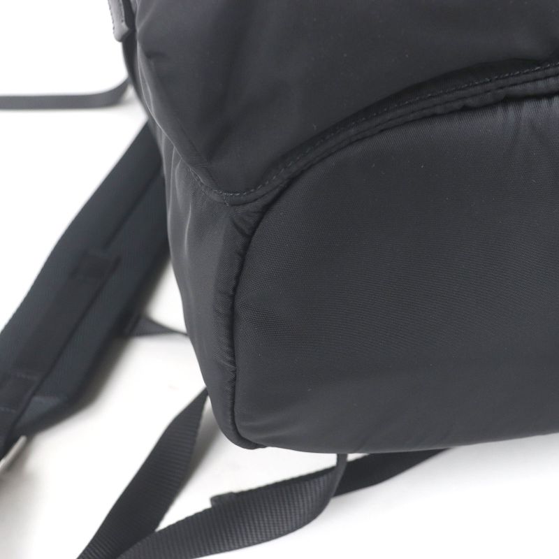 Prada 2vz019 Saffiano Leather Re-nylon Triangle Logo Backpack Sac Daypack Black