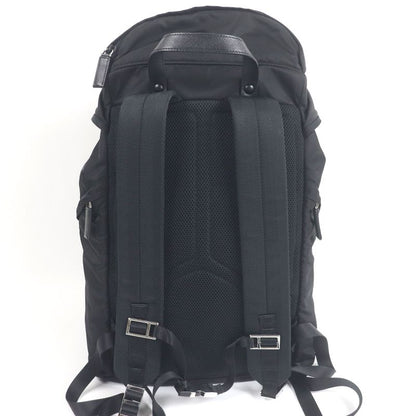 Prada 2vz019 Saffiano Leather Re-nylon Triangle Logo Backpack Sac Daypack Black