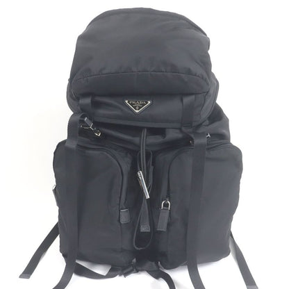 Prada 2vz019 Saffiano Leather Re-nylon Triangle Logo Backpack Sac Daypack Black