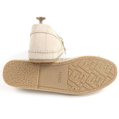 Fendi 23SS 7p1589 Nubuck Leather FF Logo Gold Hardware Fringe Auroc Loafer