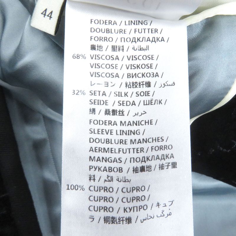 Gucci 522513 GG Logo All-over Pattern Single Velour Tailored Jacket 44 Black