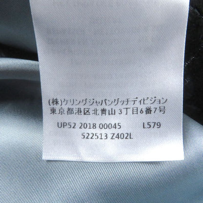 Gucci 522513 GG Logo All-over Pattern Single Velour Tailored Jacket 44 Black