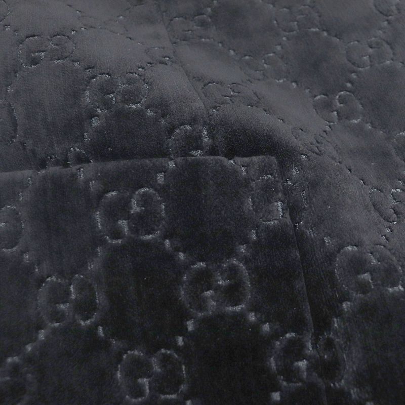 Gucci 522513 GG Logo All-over Pattern Single Velour Tailored Jacket 44 Black