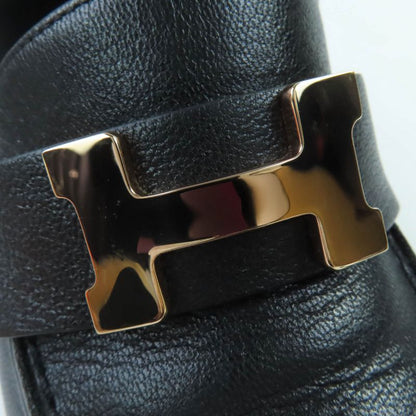 Hermes Dauphine Gold Hardware 2024 Purchase Constance Leather Pumps Black 36.5