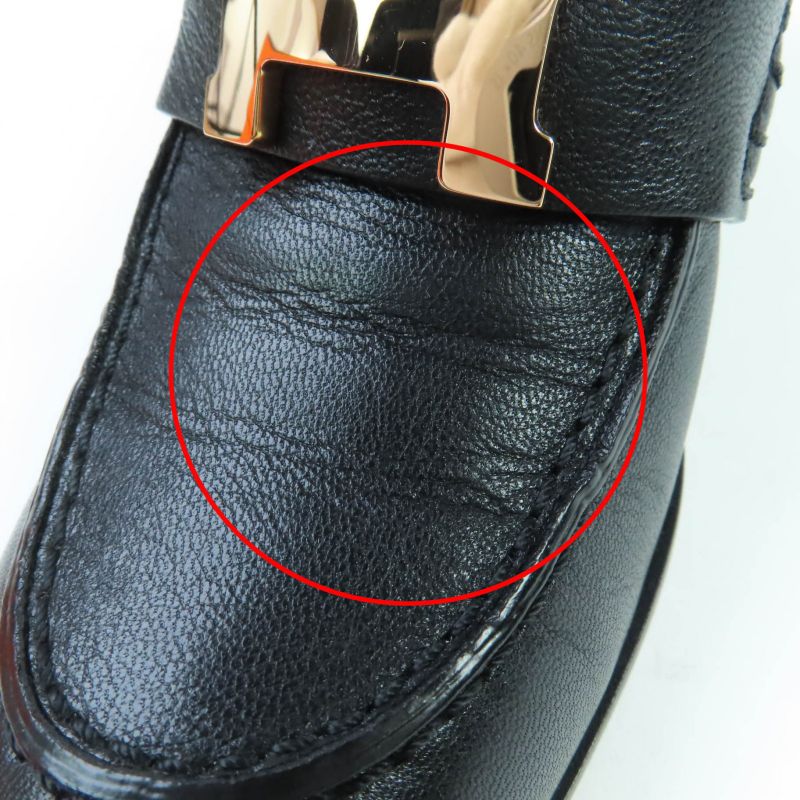 Hermes Dauphine Gold Hardware 2024 Purchase Constance Leather Pumps Black 36.5