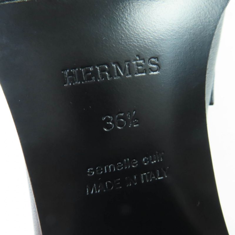 Hermes Dauphine Gold Hardware 2024 Purchase Constance Leather Pumps Black 36.5