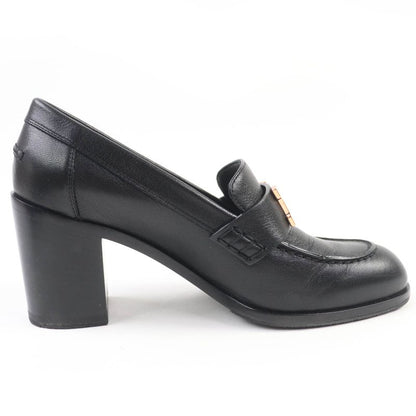 Hermes Dauphine Gold Hardware 2024 Purchase Constance Leather Pumps Black 36.5