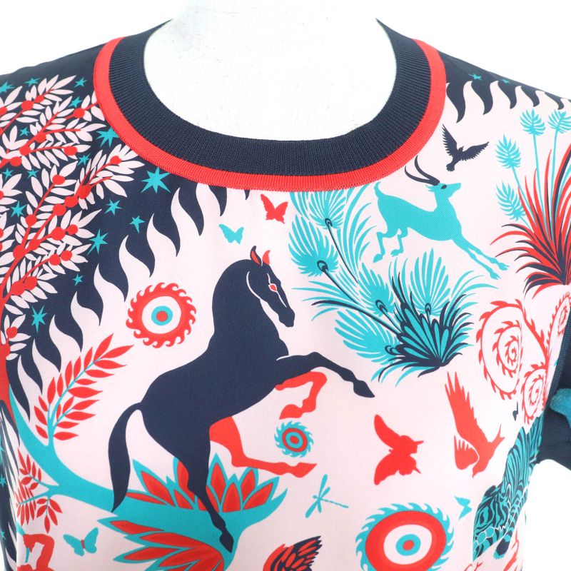 Hermes 23SS 3e2808d4 LE Charme D'orphee Silk Switch Twill Laine Short Sleeves