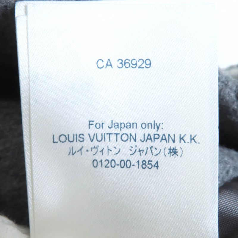 Louis Vuitton 21AW Wool Silk Giant Monogram Logo Gold Button Mini Skirt Gray 36