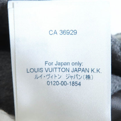 Louis Vuitton 21AW Wool Silk Giant Monogram Logo Gold Button Mini Skirt Gray 36