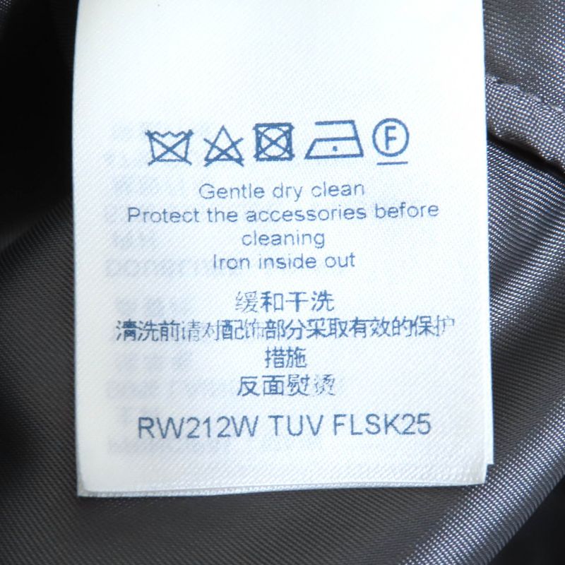 Louis Vuitton 21AW Wool Silk Giant Monogram Logo Gold Button Mini Skirt Gray 36