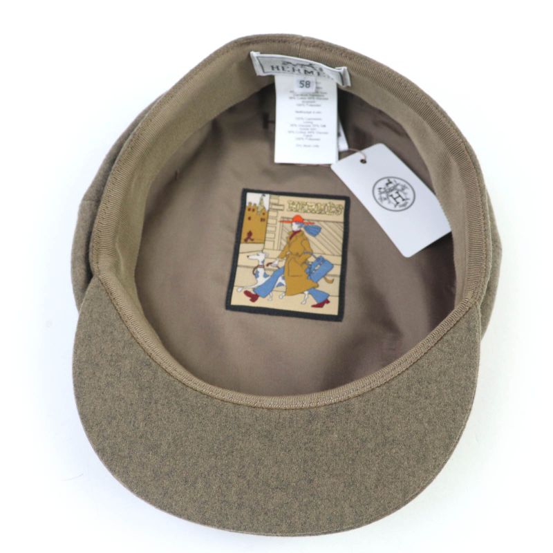 Hermes Deauville 100% Cashmere Silver Hardware Serie Hardware Casket Brownish