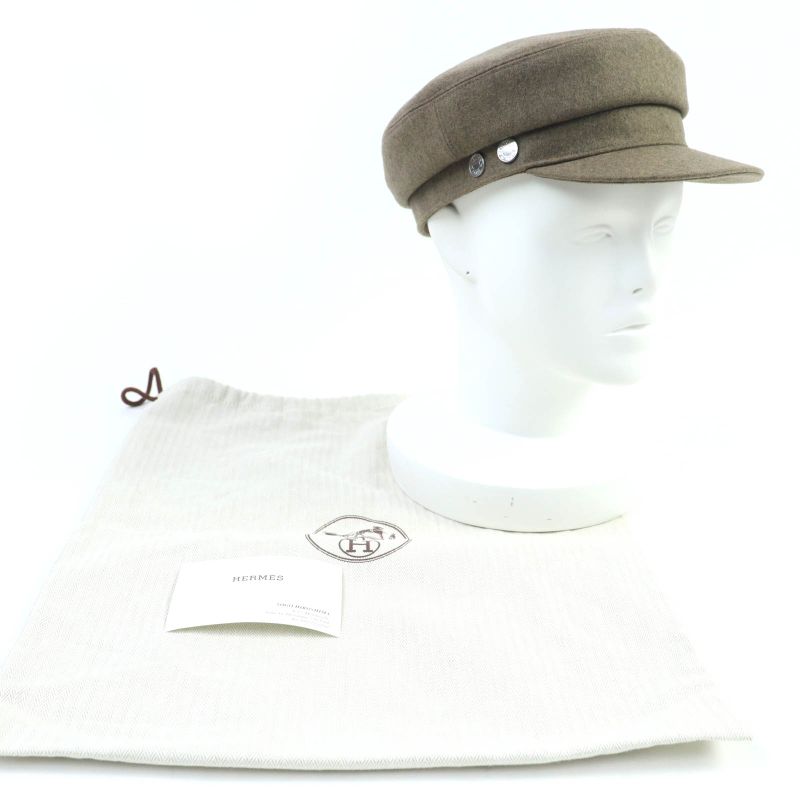 Hermes Deauville 100% Cashmere Silver Hardware Serie Hardware Casket Brownish