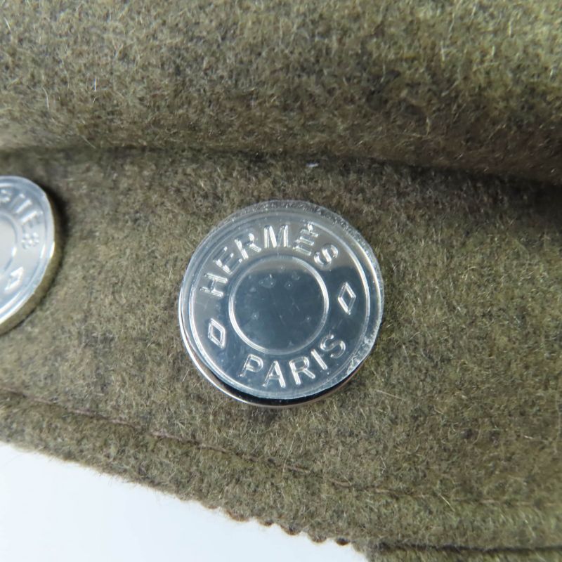 Hermes Deauville 100% Cashmere Silver Hardware Serie Hardware Casket Brownish