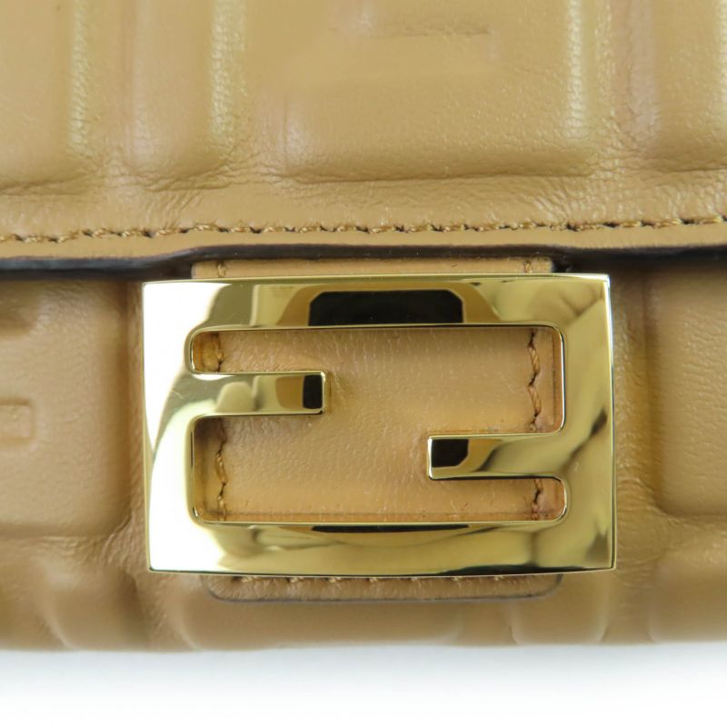 Fendi 8m0251 3D FF Logo Ffhardware Baguette Continental Nappa Leather Long