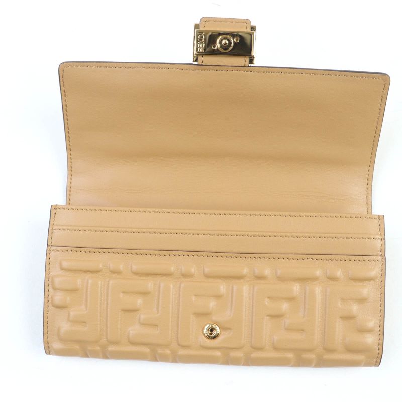 Fendi 8m0251 3D FF Logo Ffhardware Baguette Continental Nappa Leather Long