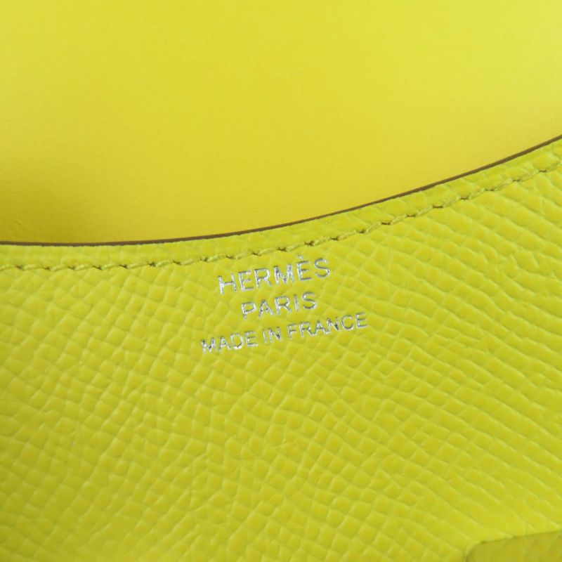 Hermes Constance Slim Vaux Epson Jeanne Naples Silver Hardware Compact Wallet